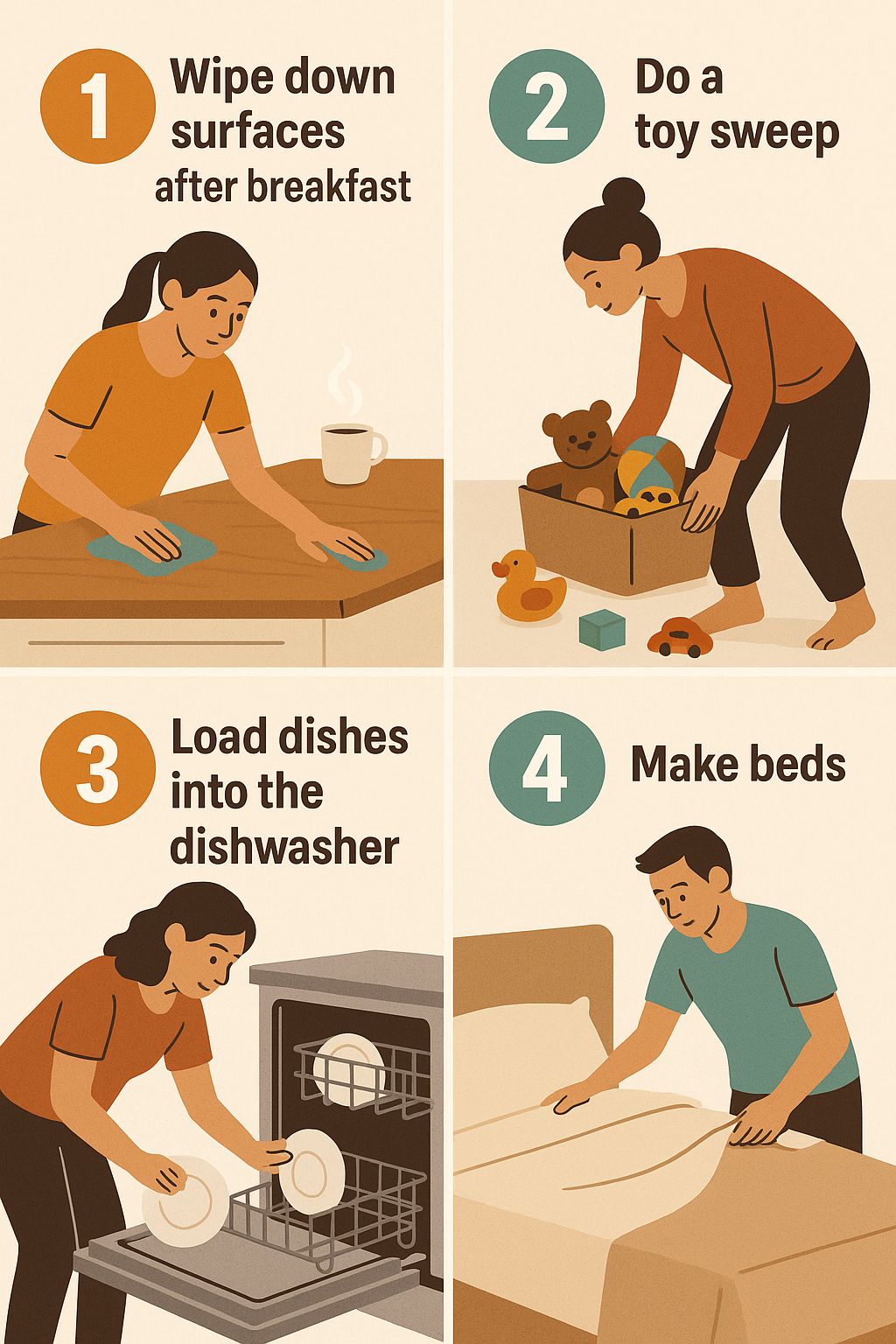 Selling Your Home With Kids: Keeping It Clean, Calm, and On the Market 2 Infographic on the steps of a routine for selling with kids