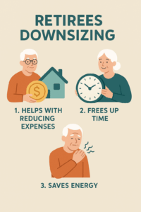 Infographic of benefits of downsizing when you retire