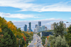 Aerial view of yorkdale-Glen Park in North York Toronto