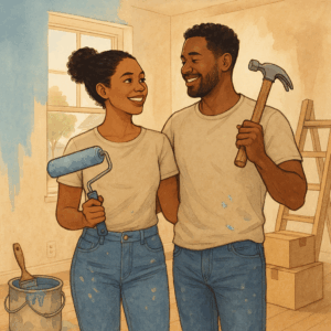 When One Parent's Ready to Upsize - and the Other Isn’t: Navigating Family Real Estate Conflicts 2 A couple doing home renovations