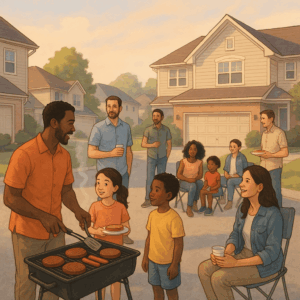 A neighbourhood barbeque