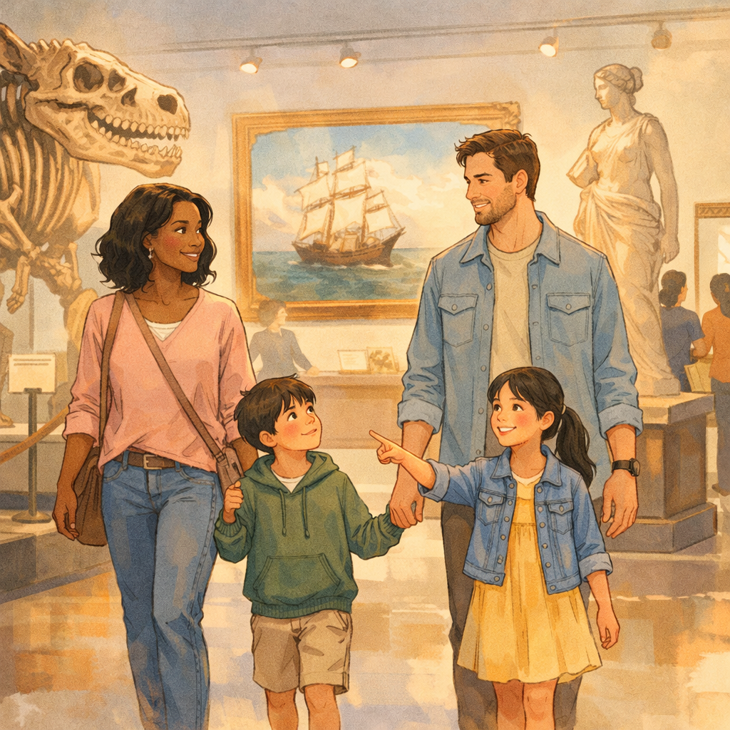Family-Friendly Things to Do in Toronto for a Smooth Post-Move Transition 2 Family walking through a museum.