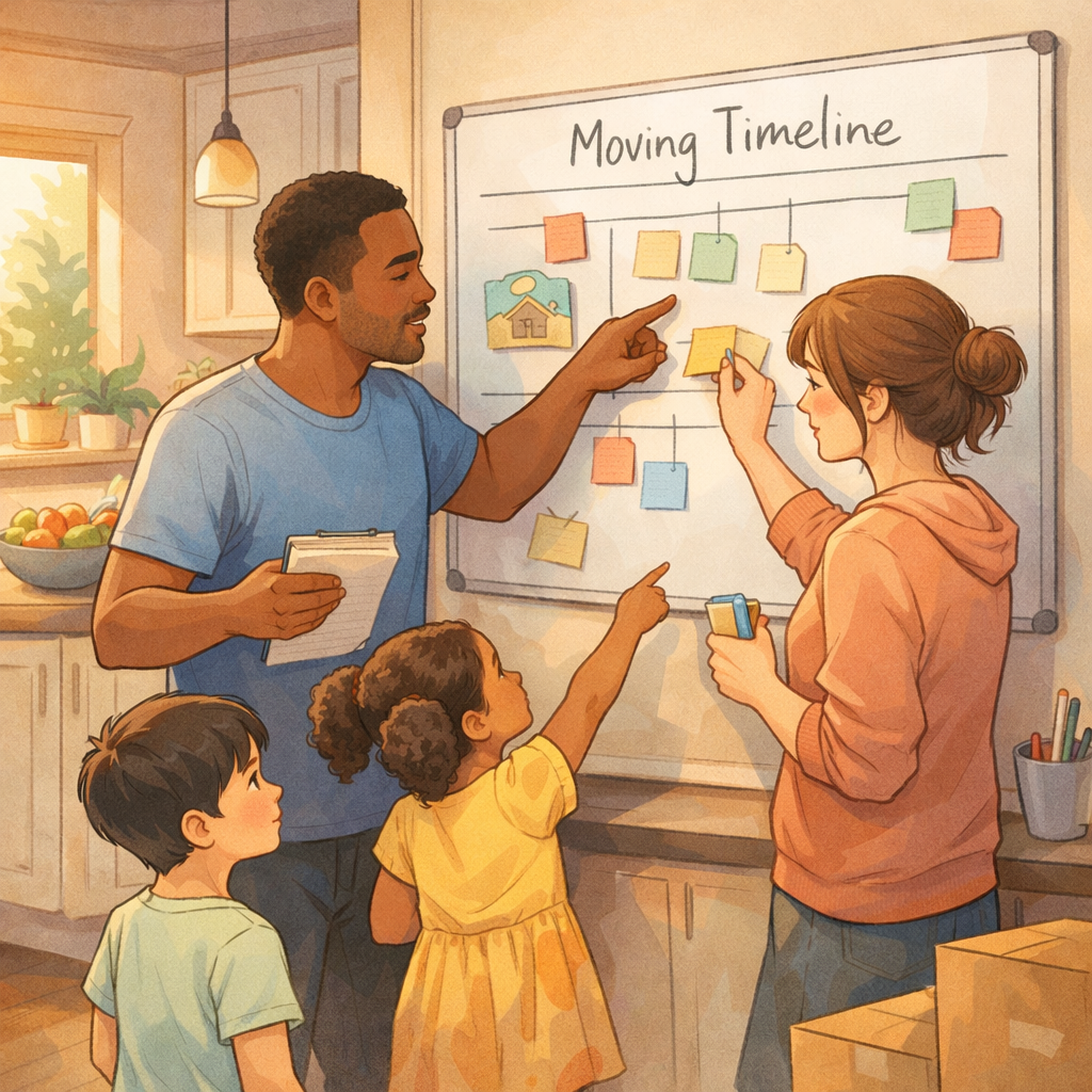 Didn’t Qualify for the Home You Wanted? Here’s What Families Can Do Next 2 Adjusting your moving timeline on a white board after realizing you didn’t qualify for the home you wanted.