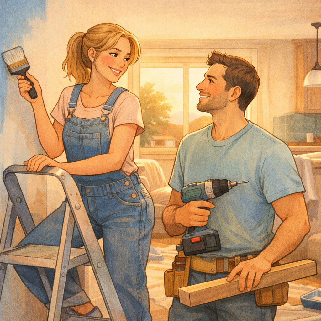 How Toronto Families Define “Forever Home” Today 3 A couple renovating the interior of their home.