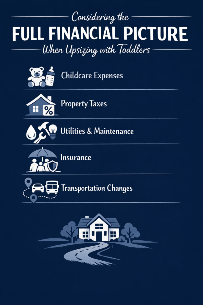What Families Who Are Upsizing with Toddlers Should Prioritize 3 An infographic on the full financial picture when upsizing with toddlers.