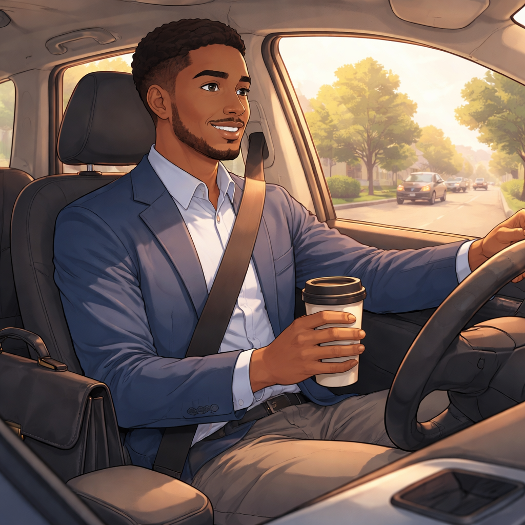 How Career Growth Signals It’s Time to Upsize Your Family Home 1 A man commuting to work in his car.