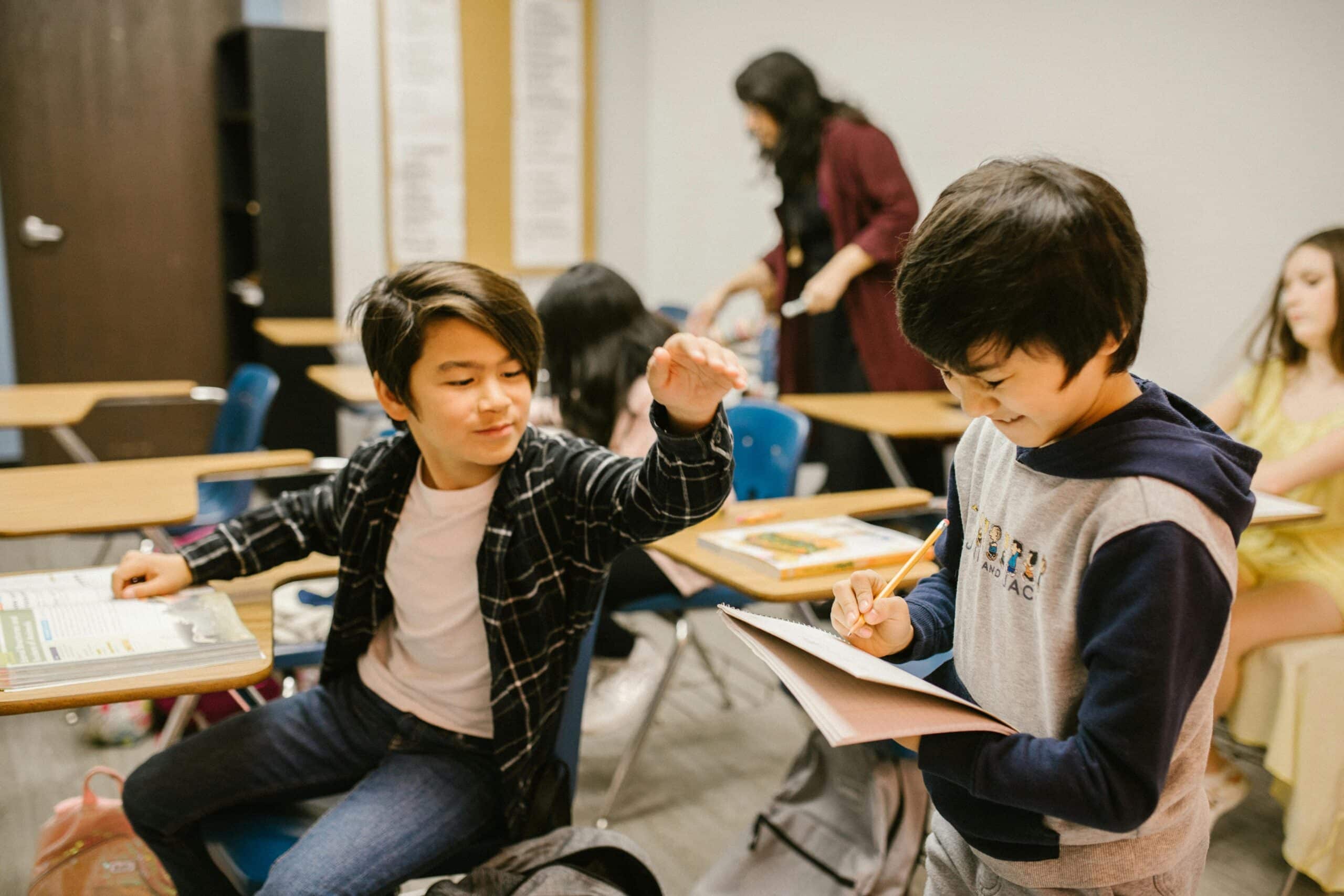 Students in a classroom.