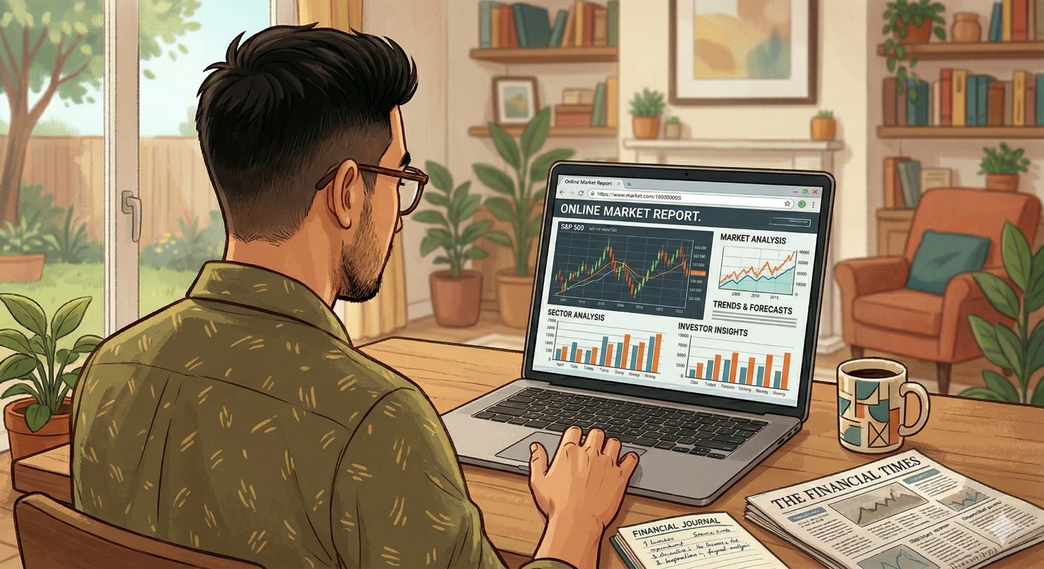 Ready to Buy a Home in Toronto: How to Know You've Moved Past Browsing 2 A man looking at a real estate market report on his laptop.