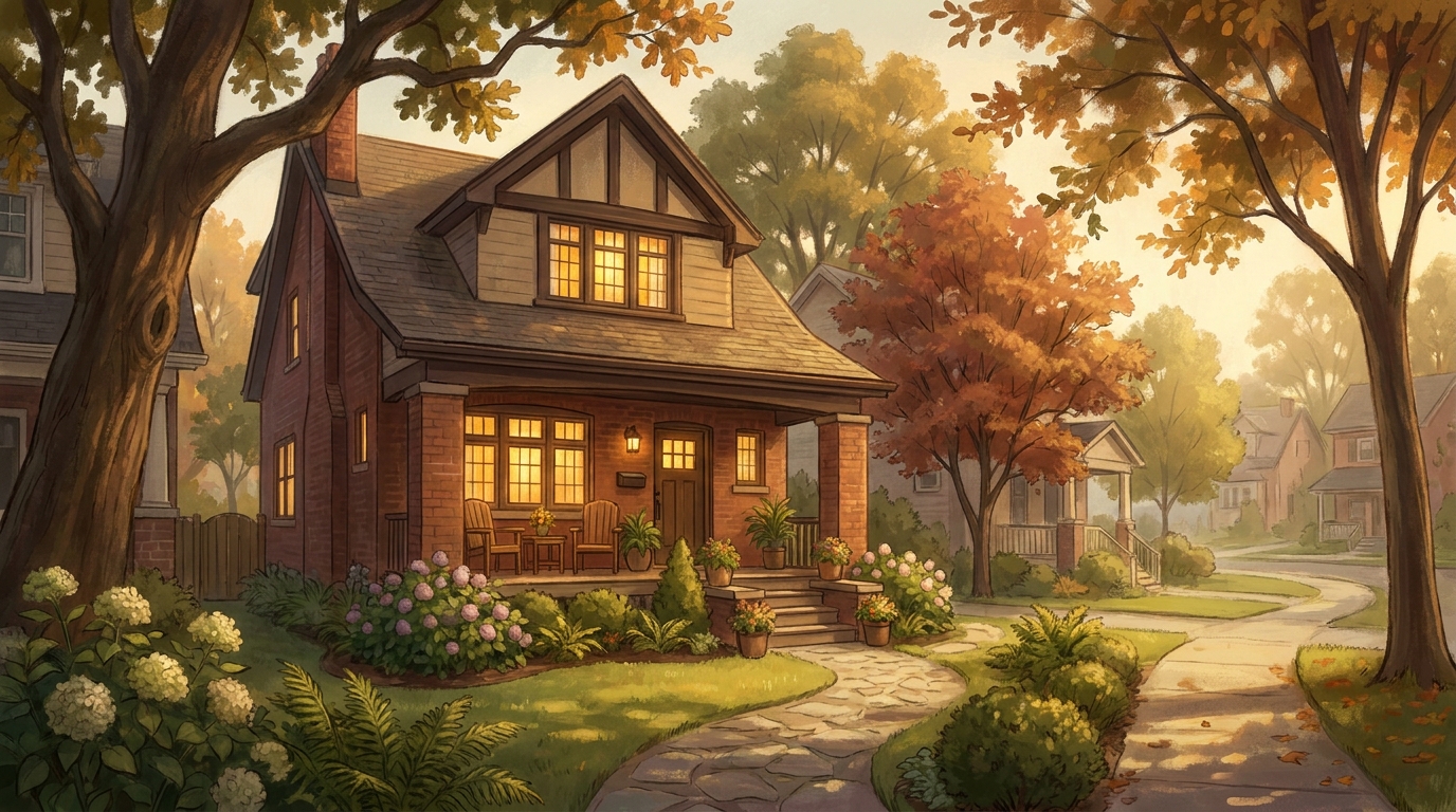 Quiet east-end Toronto family home at dusk with warm interior lights and no for-sale sign - Selling Your House Privately