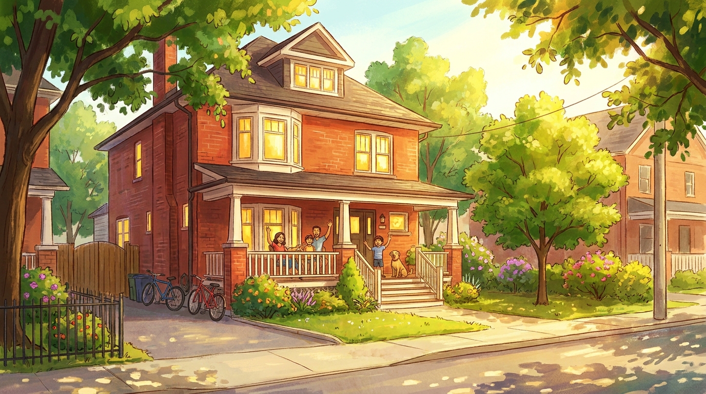 East-end Toronto detached family home on a tree-lined residential street ready for upsizing buyers. Sell and buy timing.