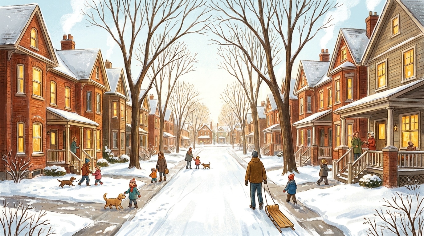 Detached family homes on a tree-lined east-end Toronto street. Toronto Family Home Market Data